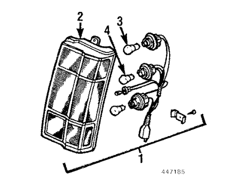 1987 Honda Civic Tail Lamps Taillight Assy., L. Diagram for 33550-SB6-673