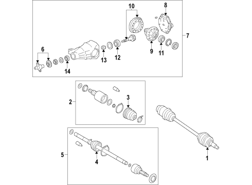 2018 Toyota 86 Rear Axle Shafts & Joints, Differential, Drive Axles, Propeller Shaft Differential Assembly Diagram for 41110-18021