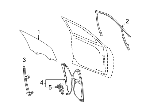 2013 Buick LaCrosse Front Door Weatherstrip Asm-Front Side Door Window Diagram for 23477186