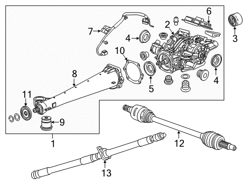 2018 Buick Enclave Axle & Differential - Rear Axle Assembly Diagram for 84598369