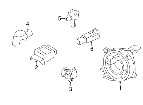 2012 Ford Focus Air Bag Components Driver Air Bag Diagram for DM5Z-58043B13-DA