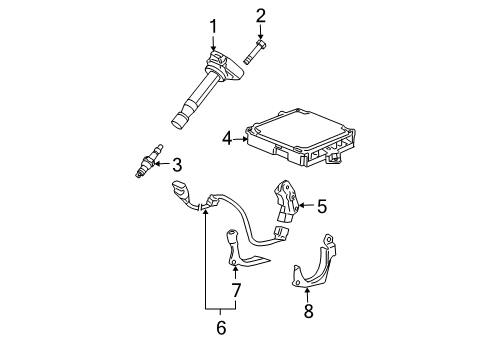 2003 Honda Accord Ignition System Ecu Diagram for 37820-RCA-A06