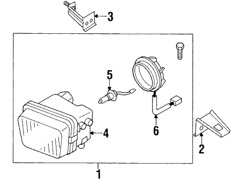 1997 Nissan 240SX Fog Lamps Lamp Assembly-Fog, LH Diagram for 26155-81F25