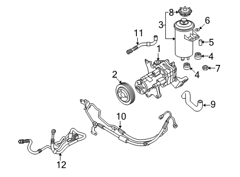 2010 BMW X5 P/S Pump & Hoses, Steering Gear & Linkage Power Steering Pump Diagram for 32416796443