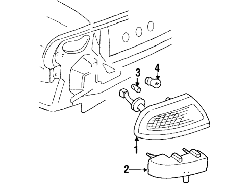 1998 Buick LeSabre Combination Lamps Lamp Asm, Tail Diagram for 19169006