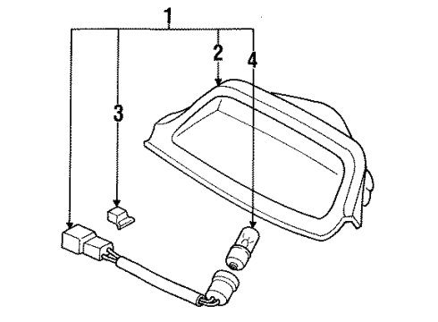 1993 Acura Vigor High Mount Lamps Lamp Assembly, High Mount Stop Diagram for 34270-SL5-A01