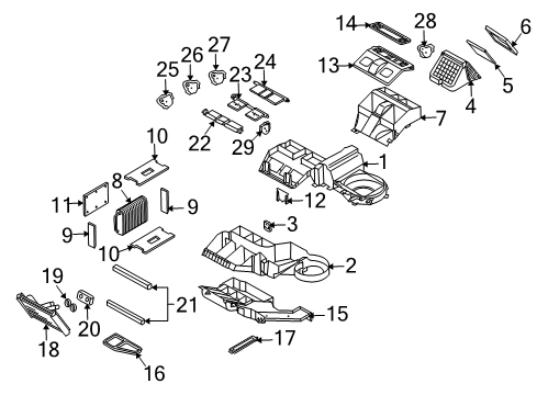 2003 Chevrolet SSR A/C Evaporator & Heater Components Evaporator Asm, A/C Diagram for 89018834