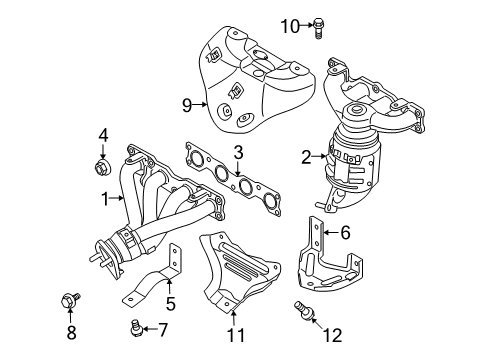 2012 Kia Forte Exhaust Manifold Exhaust Manifold Assembly Diagram for 285112G010