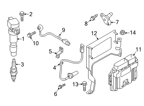 2017 Kia Optima Ignition System Ignition Coil Assembly Diagram for 273002E601