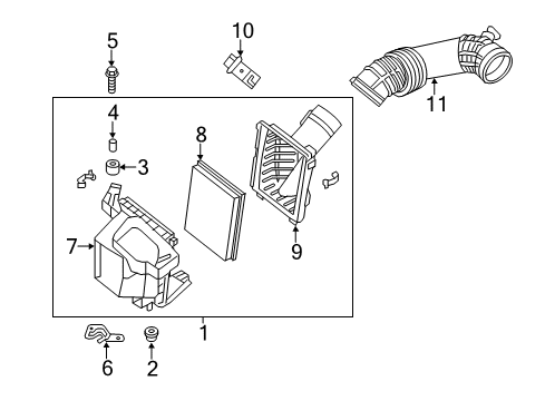 2017 Infiniti Q70L Powertrain Control Air Cleaner Diagram for 16500-1MC0E