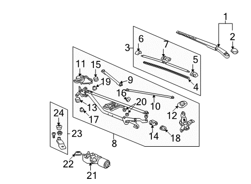 2011 Honda Civic Wiper & Washer Components Motor Diagram for 76505-SVA-A21