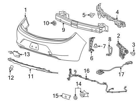 2018 Buick Cascada Parking Aid Outer Bracket Diagram for 13369030