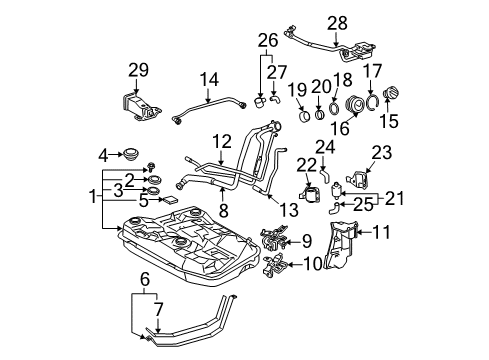 2007 Toyota Prius Fuel Supply Fuel Tank Diagram for 77001-47090