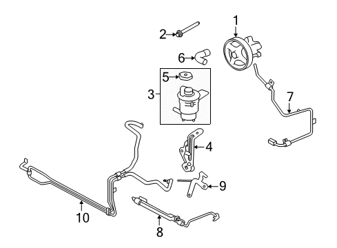 2010 Ford Mustang P/S Pump & Hoses, Steering Gear & Linkage Power Steering Cooler Diagram for AR3Z-3D746-C