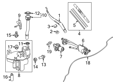 2017 Lexus RC F Wiper & Washer Components Jar, Washer, A Diagram for 85315-24160