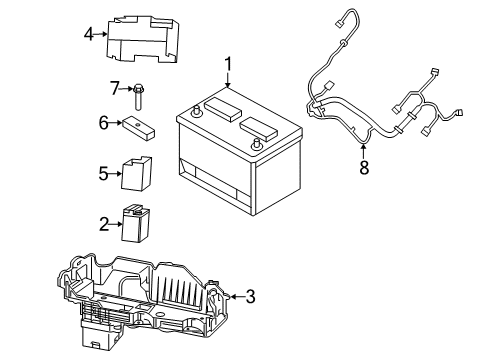 2021 Jeep Wrangler Battery, Cooling System BATTERY Diagram for 68500989AD