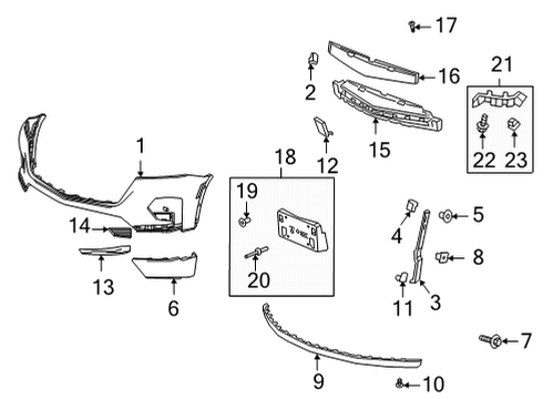 2022 Chevrolet Traverse Bumper & Components - Front Insert Diagram for 84541296