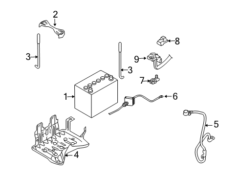 2006 Infiniti FX35 Battery Cable Assy-Battery To Starter Motor Diagram for 24105-CG000