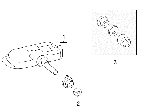 2007 Lexus GS450h Tire Pressure Monitoring Fitting Kit, Tire Pressure Monitor Or Balancer Valve Diagram for 04423-42010