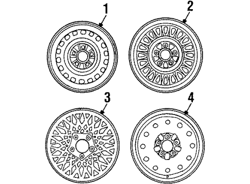 2002 Mercury Grand Marquis Wheels Wheel, Alloy Diagram for YW3Z-1007-AA