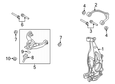 2021 Ford F-150 Suspension Components, Lower Control Arm, Upper Control Arm, Ride Control, Stabilizer Bar Mount Bolt Diagram for -W718840-S439