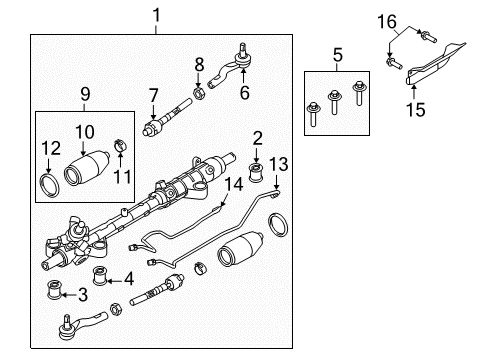 2011 Lincoln MKZ Steering Column & Wheel, Steering Gear & Linkage Gear Assembly Insulator Diagram for 6E5Z-3C716-C