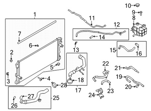 2021 Ford Bronco Radiator & Components Reservoir Hose Clamp Diagram for -W527260-S444