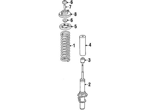 1990 Honda Civic Struts & Components - Front Spring, Front (Showa) Diagram for 51401-SH3-A21