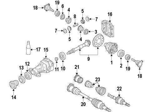 2018 Infiniti Q70 Rear Axle, Axle Shafts & Joints, Differential, Drive Axles, Propeller Shaft Shaft Assembly PROPELLER Diagram for 37000-1MC1B