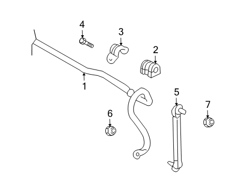 2008 Chevrolet Aveo Stabilizer Bar & Components - Front Stabilizer Bar Bushing Diagram for 96870462