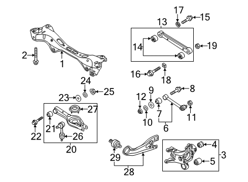 2012 Hyundai Sonata Rear Suspension, Lower Control Arm, Upper Control Arm, Stabilizer Bar, Suspension Components Arm Assembly-Rear Trailing Arm, RH Diagram for 55280-3Q000