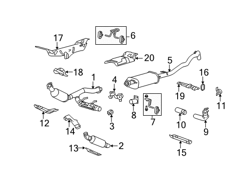 2008 Ford Expedition Exhaust Components Damper Assembly Diagram for 2L1Z-5F240-AB