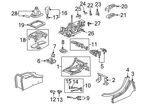 2003 Acura CL Gear Shift Control - AT Boot Assembly, Change Lever (Black) Diagram for 83414-S3M-A01ZA