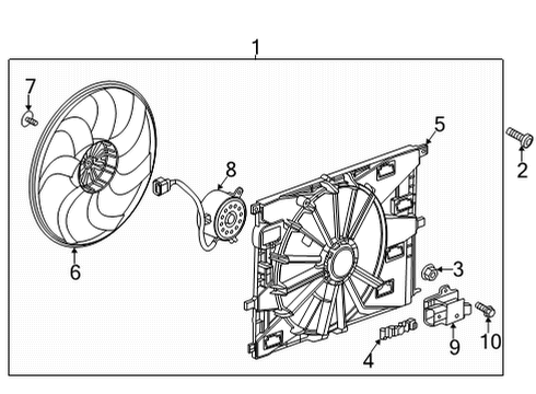 2022 Buick Encore GX Cooling Fan Fan Assembly Bracket Diagram for 42689784