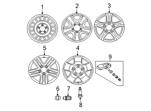2011 Toyota Tundra Wheels Wheel, Alloy Diagram for 4261A-0C010