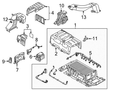 2011 Hyundai Sonata Battery Panel Assembly-Battery Cover Diagram for 37536-4R000