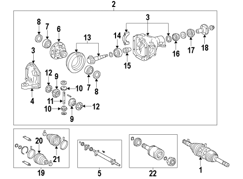 2009 Kia Borrego Front Axle, Differential, Drive Axles, Propeller Shaft Driving Differential-Front Diagram for 536002J100