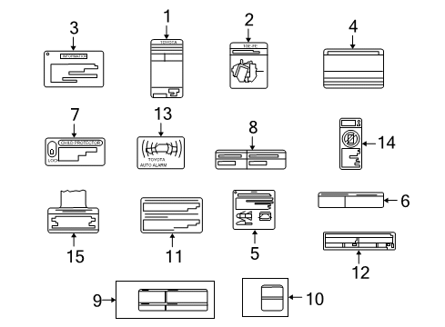 2022 Toyota Sequoia Information Labels Tire Pressure Label Diagram for 42661-AF013