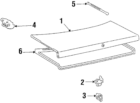 1989 Toyota Celica Trunk Lid Cylinder & Key Set Diagram for 69055-20210