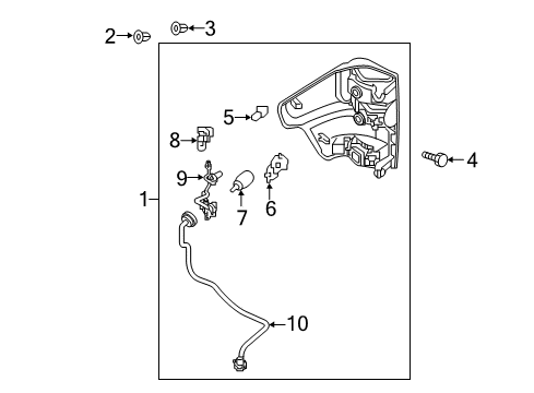 2016 Nissan Titan XD Bulbs Combination Lamp Assy-Rear, LH Diagram for 26555-EZ20A