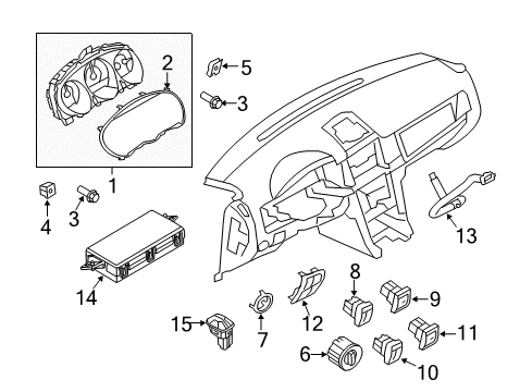 2011 Lincoln MKZ Cluster & Switches Heater Control Diagram for BH6Z-19980-A