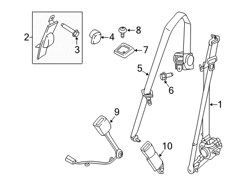 2016 Ford F-150 Seat Belt Bezel Diagram for BC3Z-28601B30-AD