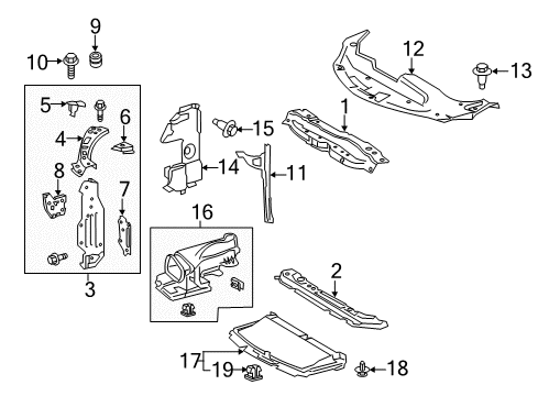 2015 Lexus RC F Radiator Support Support, Radiator, Upper Diagram for 53214-24040