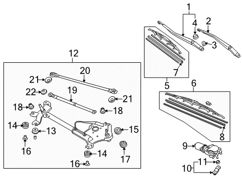 2013 Acura TL Wiper & Washer Components Windshield Wiper Blade (650MM) (Driver Side) Diagram for 76620-SEP-A01