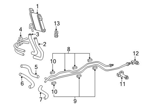 2005 Toyota Sequoia Trans Oil Cooler Outlet Tube Diagram for 32907-34040