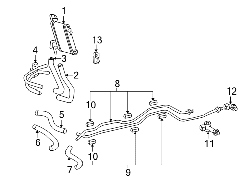 2005 Toyota Sequoia Trans Oil Cooler Outlet Hose Diagram for 90080-44064