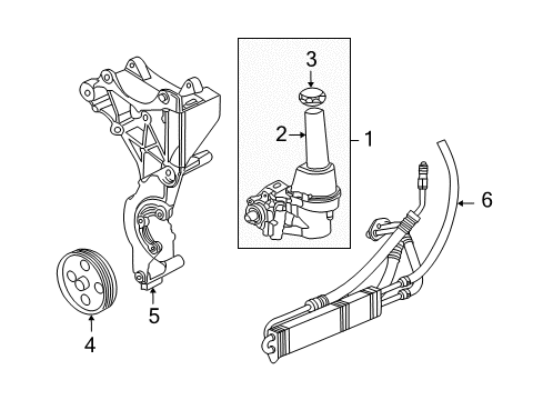 2009 Hummer H3T P/S Pump & Hoses, Steering Gear & Linkage Pulley Asm-P/S Pump Diagram for 12605507