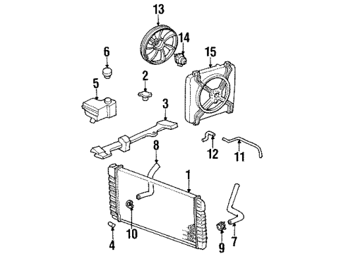 1996 Chevrolet Lumina APV Radiator & Components Fan Kit, Electric Cooling Diagram for 22115157