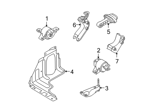 2004 Chevrolet Aveo Engine & Trans Mounting Transmission Mount Bracket Diagram for 96535476