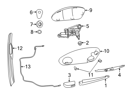 2012 Jeep Grand Cherokee Wiper & Washer Components Motor-LIFTGATE WIPER Diagram for 55079213AB